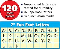 Vista 3 de Teacher Created Resources Black Stitch - Letras divertidas de 7 pulgadas