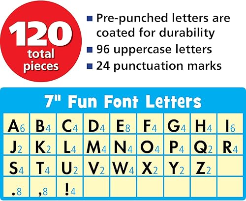 Miniatura 3 de Teacher Created Resources Black Stitch - Letras divertidas de 7 pulgadas