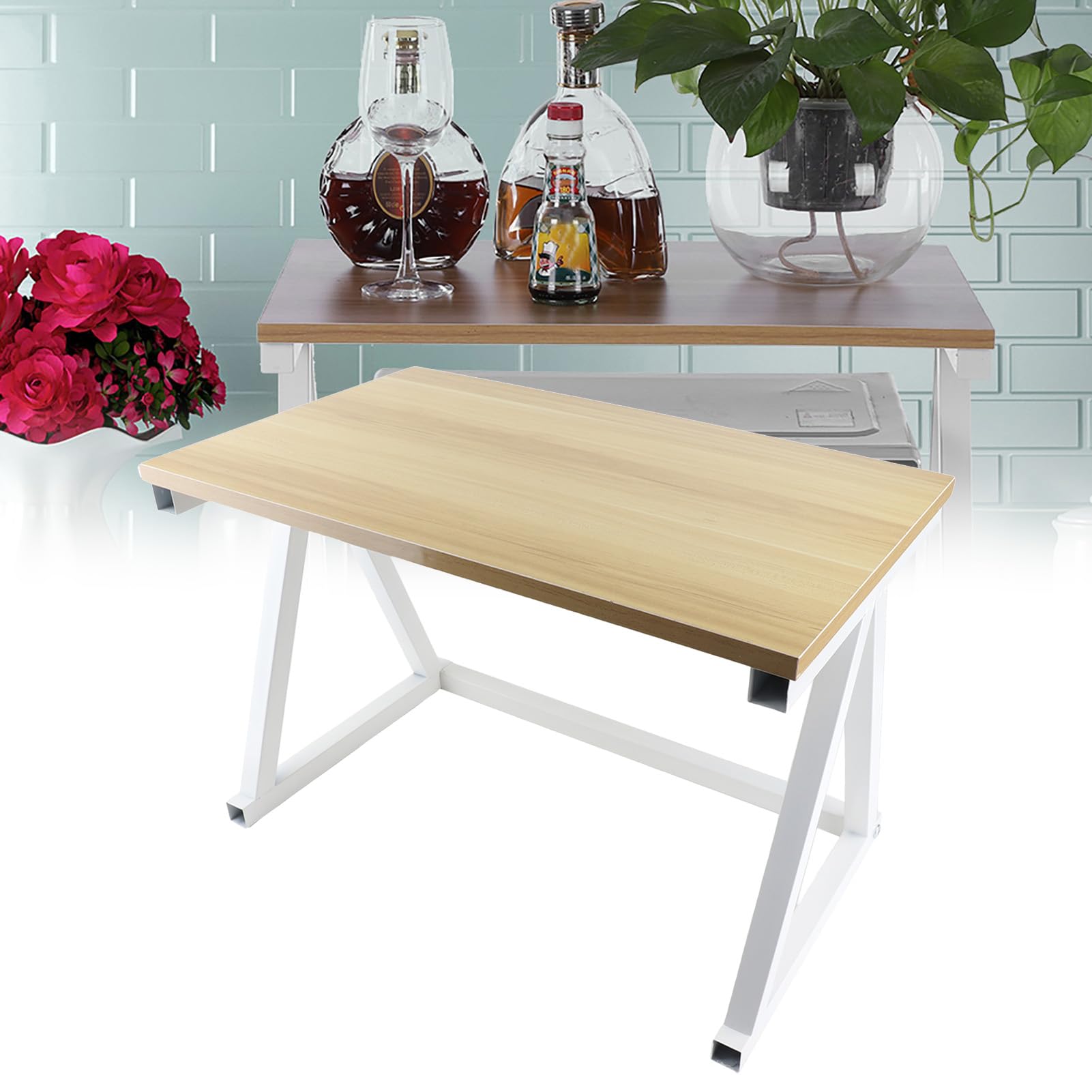 Yosoo Health Gear 2-Stufiger Mikrowellenständer, Kohlenstoffstahl, Küchenschrank Organizer, 57x38x38cm, Weiß