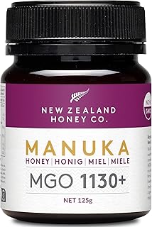 New Zealand Honey Co. Manuka Honig MGO 1130+ | Aktiv und Roh - Hergestellt in Neuseeland - Zertifiziertem Methylglyoxal Gehalt - 125g - Raw Honey - Rohhonig