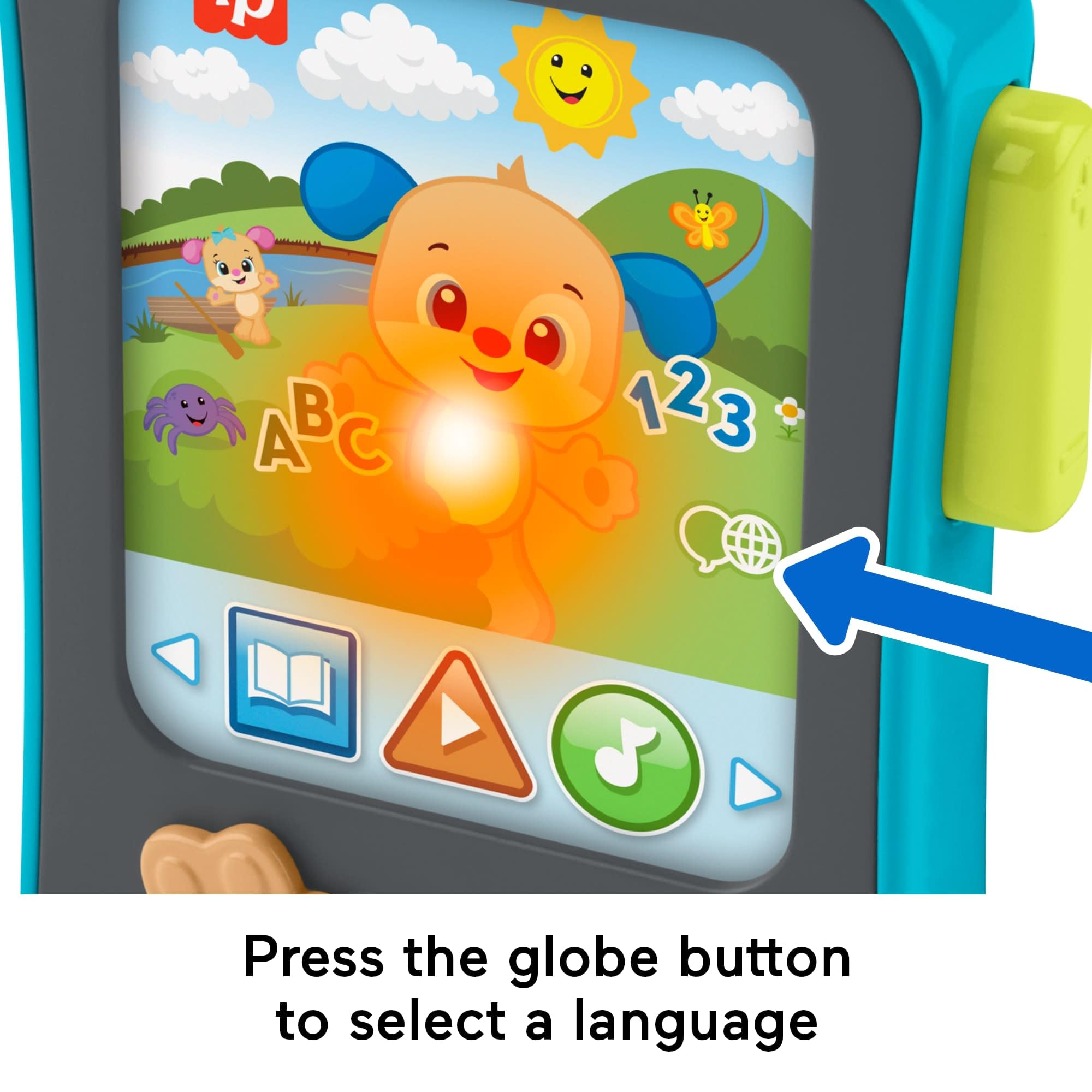 Fisher-Price Baby Learning Toy Laugh & Learn Puppy’s Storytime Reader Pretend Tablet with Music & Lights for Ages 6+ Months - Image 3