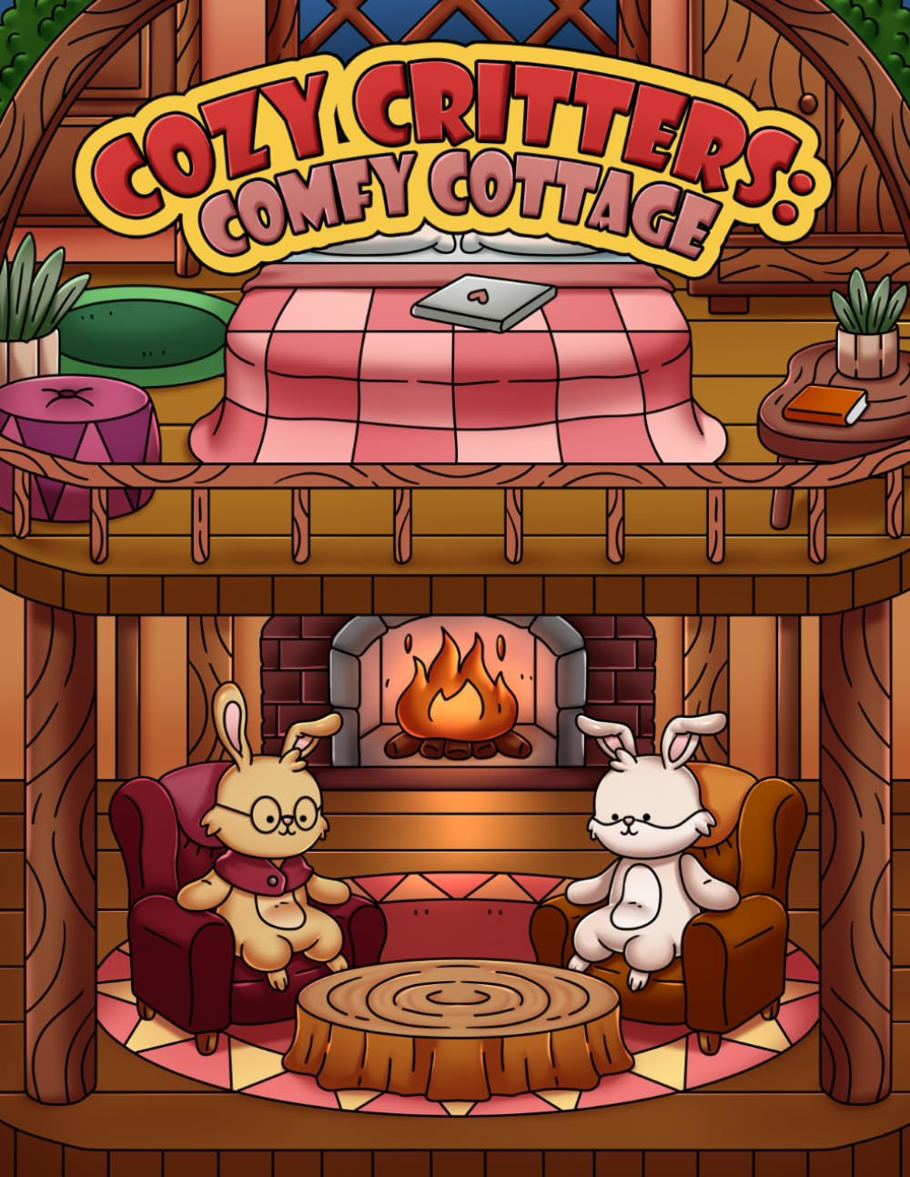 Cozy Critters: Comfy Cottage: Coloring Book for Adults and Teens Featuring Adorable Animal Characters Living the Cozy Cottage Life