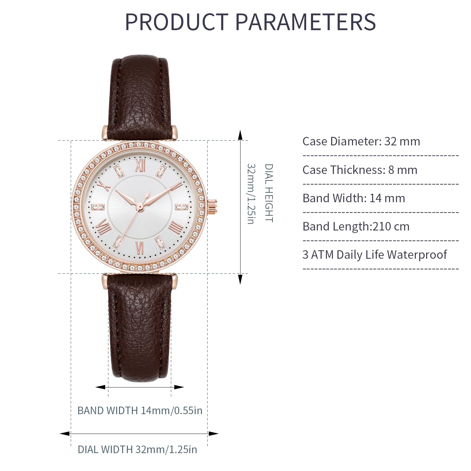 NUOVO Reloj de Cuarzo Analógico para Mujer - Elegante Con Correa de Cuero Negro o Blanco