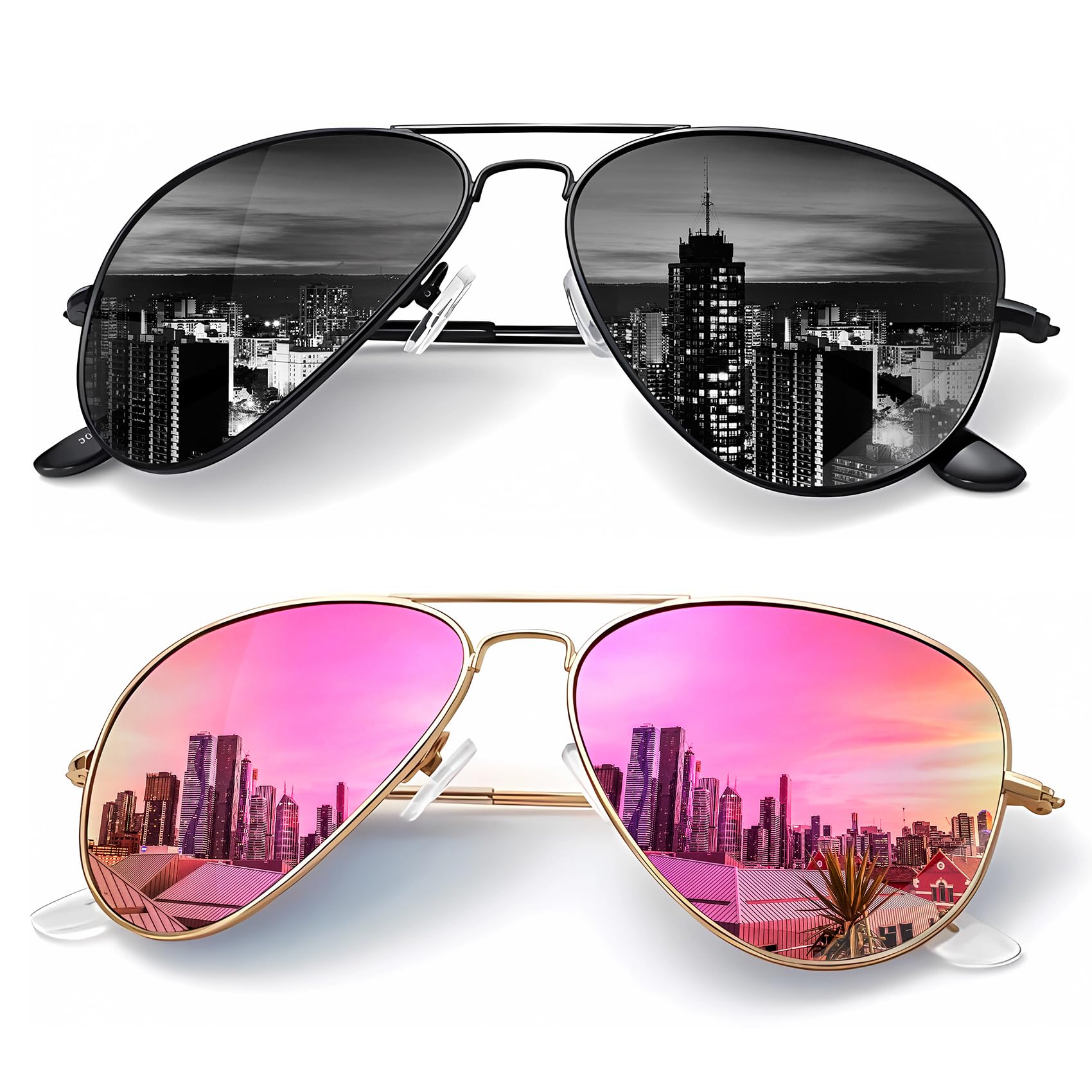 KALIYADI Classic Aviator Sunglasses for Men Women Driving Sun glasses Polarized Lens UV Blocking