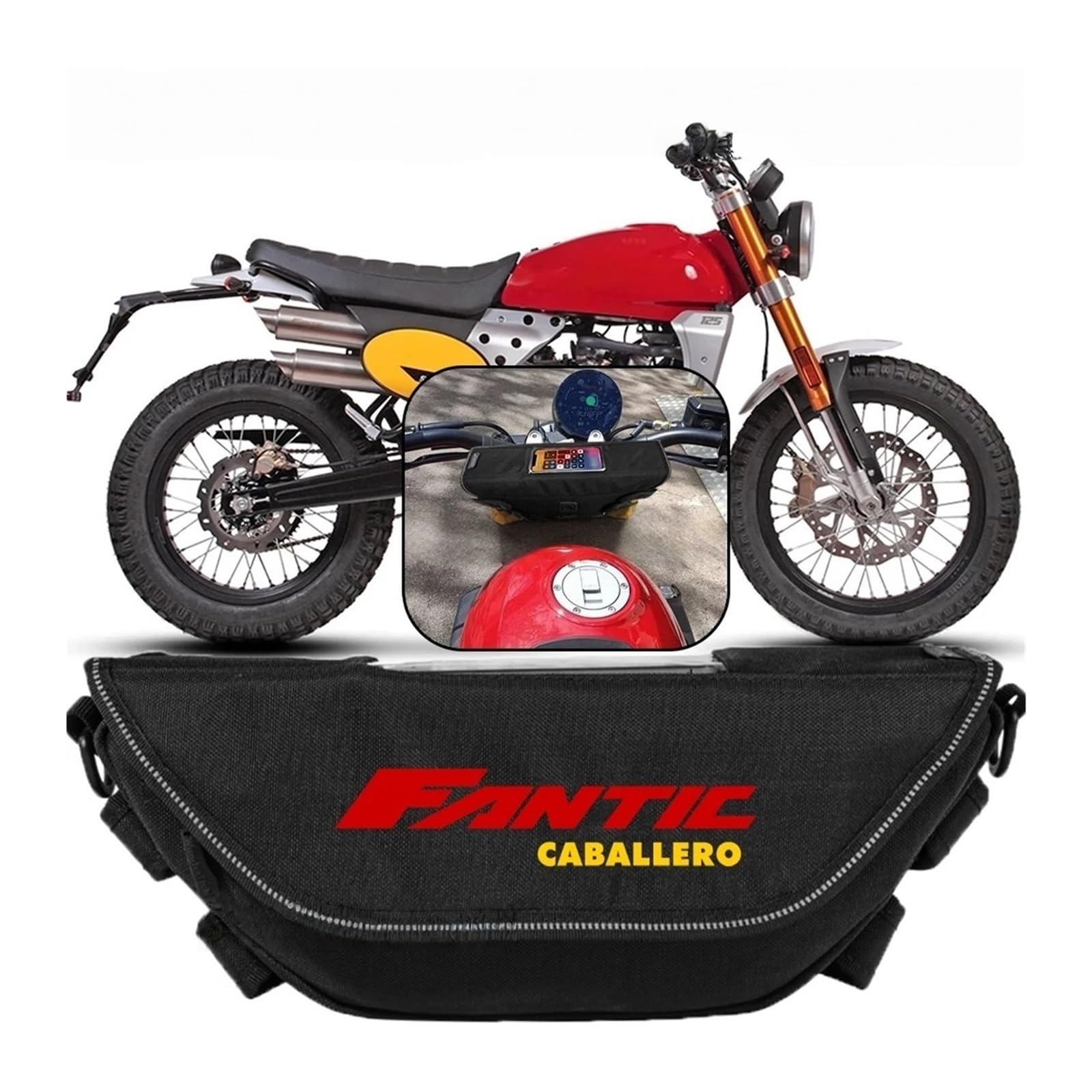 moto manubrio di navigazione borsa da viaggio Per Fantic Caballero 500 700 Accessori Per Moto Borsa Porta Attrezzi Impermeabile E Resistente Alla Polvere Comoda Da Manubrio Viaggio(Aa-12)