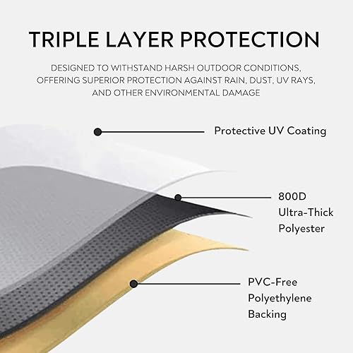 Miniatura 4 de Cubierta de patio impermeable para muebles a prueba de rayos UV, 24D x 24 x 36 pulgadas, color crema blanca 24 x 24 x 36 pulgadas, transpirable, a