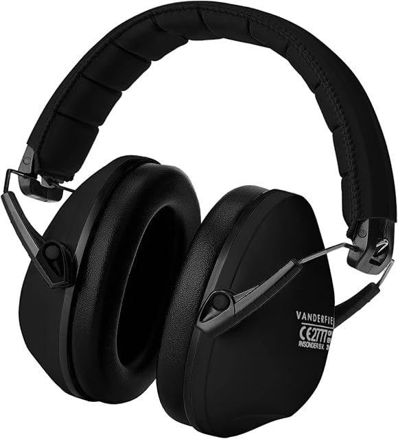 Vanderfields Kids Ear Defenders Children - Noise Cancelling Headphones Autism - 26dB SNR Black - Passive Sound Blocking Earmuffs - Kids Ear Protection Earmuffs - Boys, Girls, Toddlers Age 3-16 Year