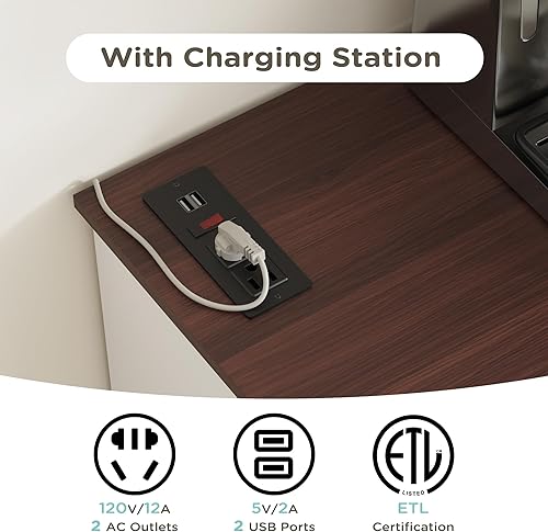 Miniatura 6 de MHOM Armario de café de granja con salidas Prower, armario rústico de licor con estante para vino, gabinete de vino de madera para comedor y sala de