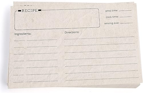 LotFancy Tarjetas de recetas, 4 x 6 pulgadas, 60 unidades, doble cara, cartulina de receta en blanco, tarjetas de índice de recetas vintage