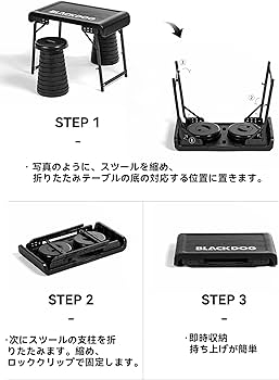 Amazon.co.jp: BLACKDOG(黒犬) ポータブルテーブルスツールセット Amazon.co.jp: BLACKDOG(黒犬) ポータブルテーブルスツールセット