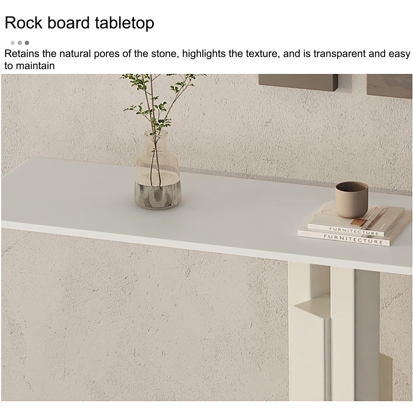 Mueble Recibidor Estrecho para Entrada o Pasillo, con Base geométrica, Mesa Estrecha con Estructura de Metal, para Entrada, Pasillo, Entrada, Sala de Estar(White,100cm/39.5in)