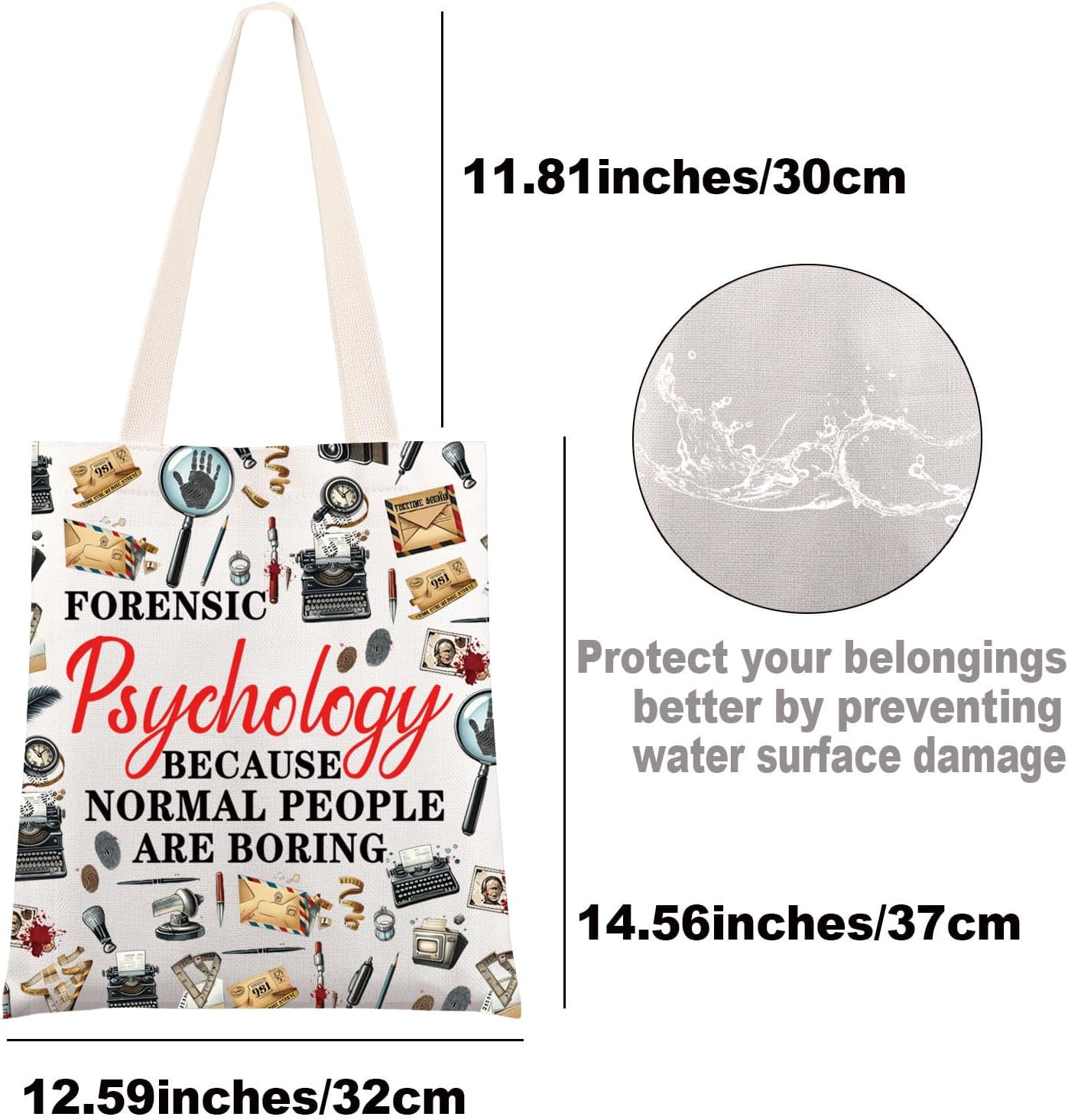 JNIAP Forensic Psychologist Tote Bag Forensic Psychologist Gifts Because Normal People Are Boring - Image 3