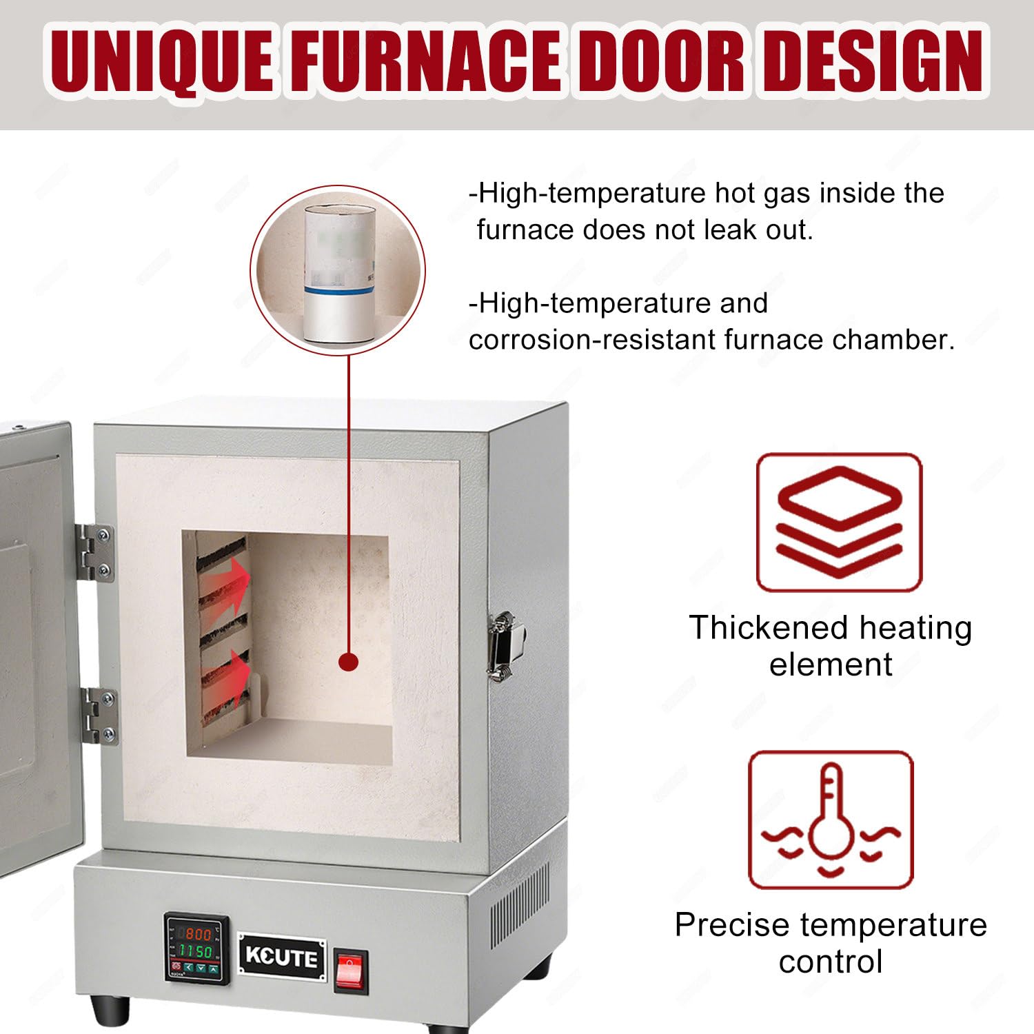Forno per Ceramica, Forno da Tavolo Compatto da 2000 W, per la creazione di Gioielli, la Fusione di Metalli, la smaltatura di ceramiche e progetti Fai da Te, Temperatura Massima 1150℃