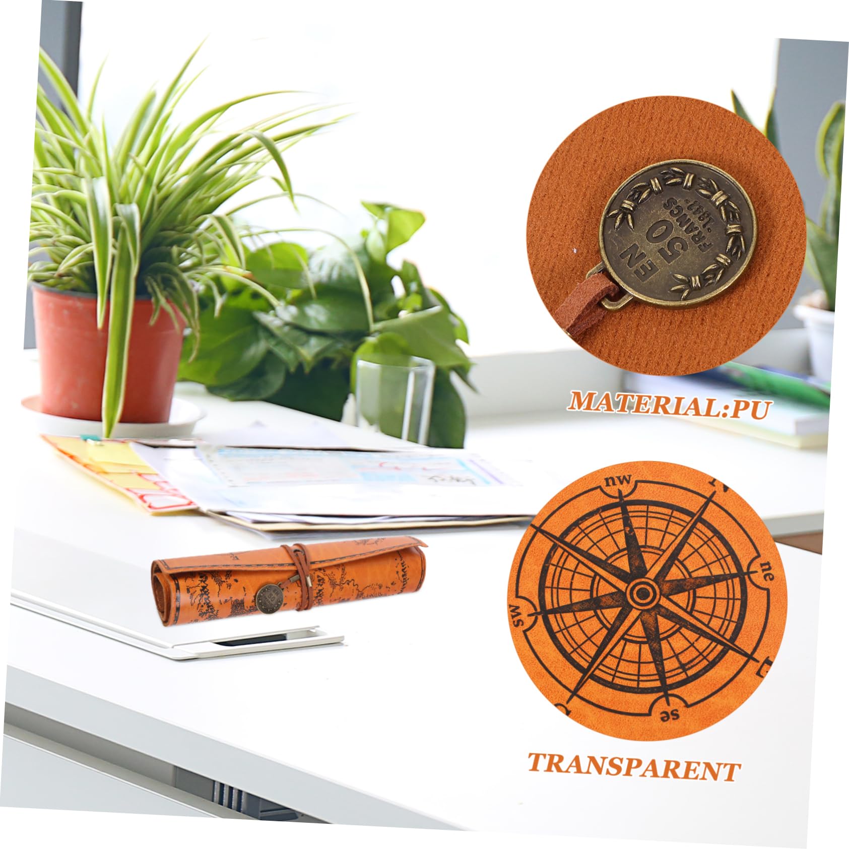 Operitacx 5 Stück Rolle Roll Feder Mäppchen Federmäppchen Federmäppchen Mit Bleistiften Fall Bleistiftfälle Lieferungen Etui Machen Gefüllt Münze Taschenorganisator Pu Brown