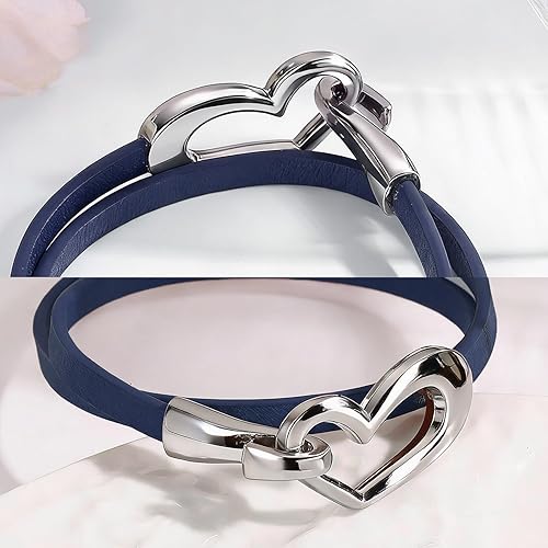 Miniatura 2 de Long tiantian Leather Bracelets for Women Men Heart Wrap Bracelets Western Jewelry Cowgirl Outfits Birthday Valentines Day Gifts for Her