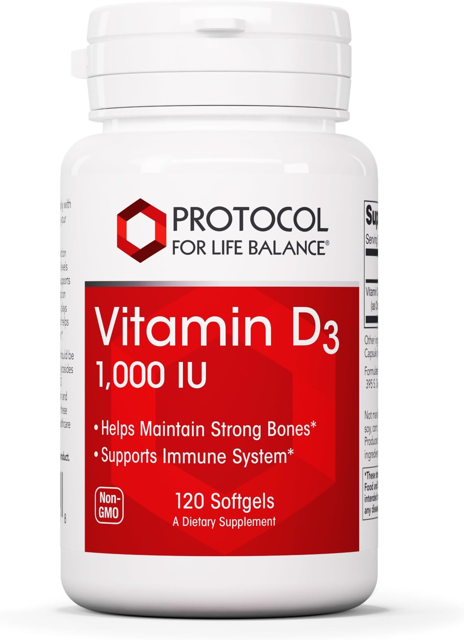 Vitamin D3 1,000 IU - Immune Support Strong Bones and Teeth - 120 Softgels