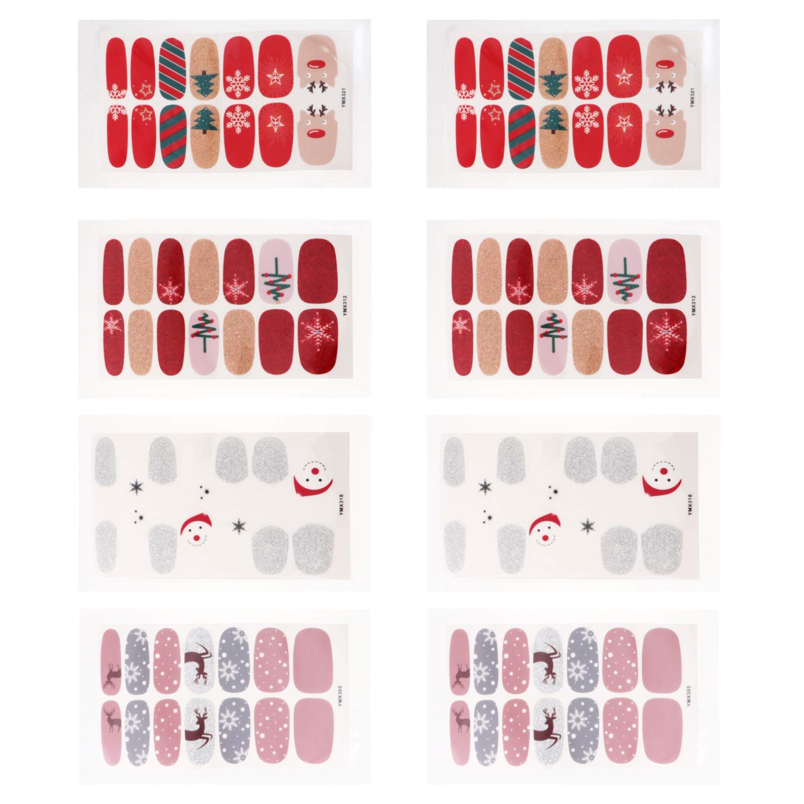 FRCOLOR 3 Set Di Adesivi Per Unghie Natalizi Decalcomanie Adesive Adesivi Per Nail Art Con Fiocchi Di Neve Per Donne 8 Fogli * 3