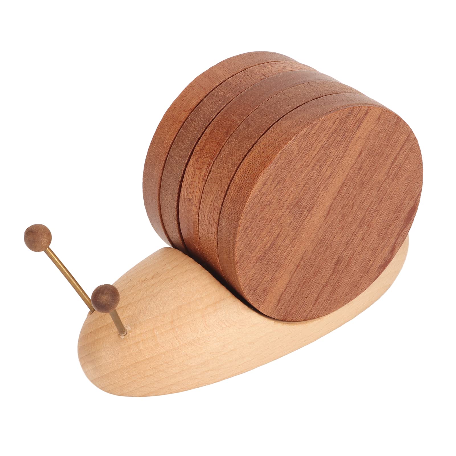 Sous-verres en bois anti-taches escargot magnétique pour protéger vos tables avec style