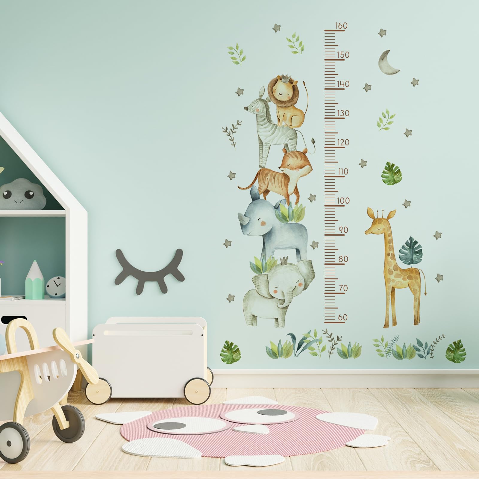 Metro Bambini Adesivi da Parete Animali della Foresta Autoadesivo Rimovibile Cameretta Decorazioni