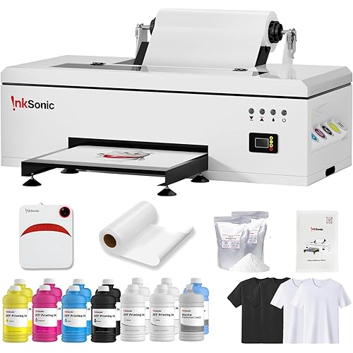 InkSonic R1390 DTF Printer, A3 T-Shirt Printing Machine, C13 Apparel printer Bundle, 13" DTF Printer Machine, Direct to Film Heat Transfer, Commercial Custom Printing, T-Shirt Maker for Clothes Design