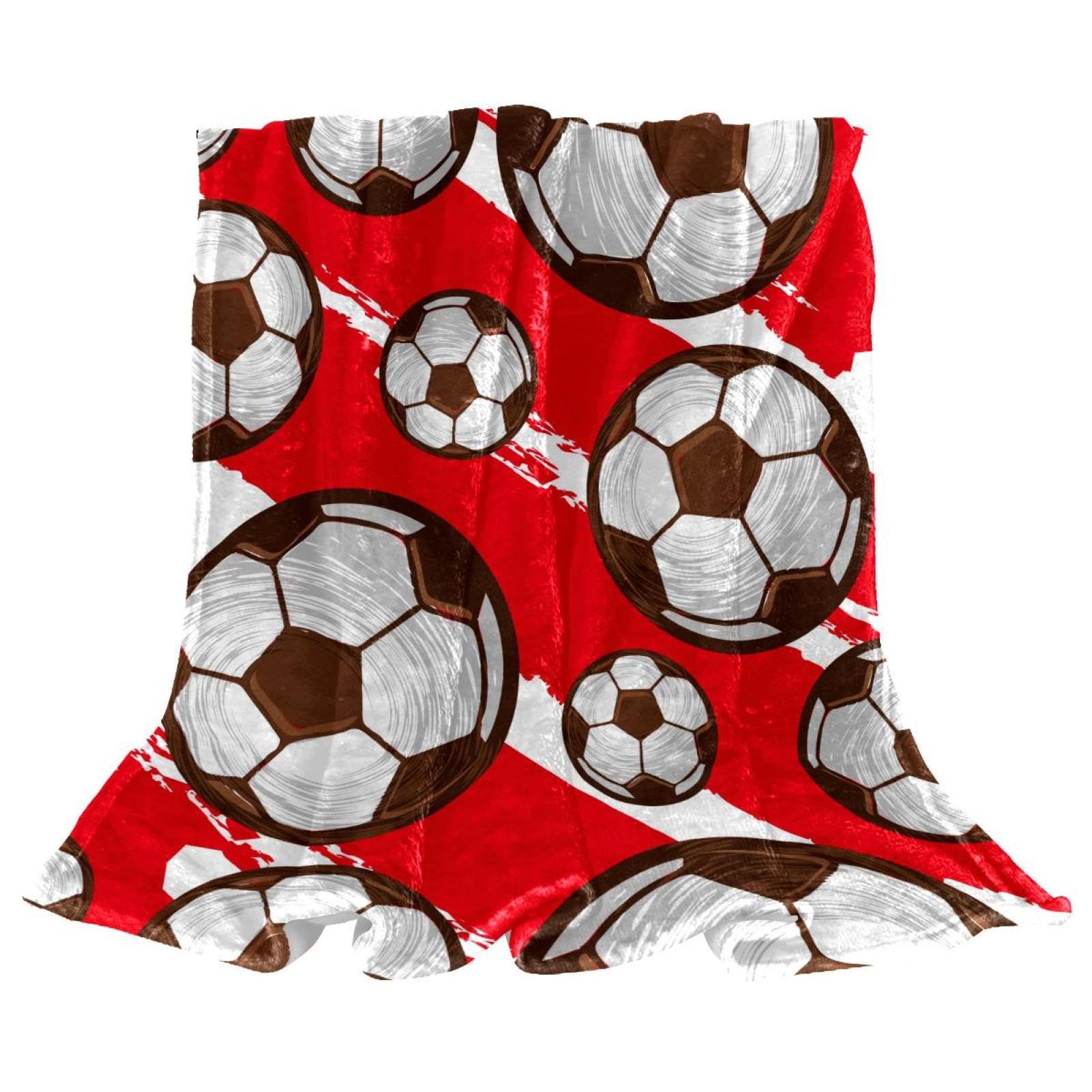 Couverture polaire soccer football idéale pour le salon et lit