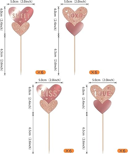 Miniatura 244 de Rsstarxi 36 Pack Happy Valentine's Day Cupcake Toppers Glitter Cupid Love Heart Lip Kiss Me Be Mine Cupcake Picks for Valentine's Day Theme Wedding