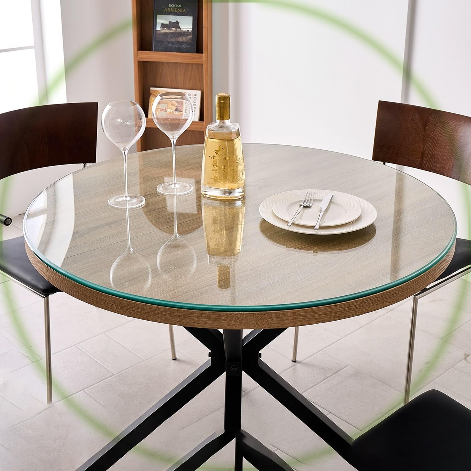 Clear Glass Table Top 15in - 32in, Round Tempered Beveled Edge Replacement Glass Top for Kitchen, Living Room, Office, Outdoor(40cm(15.7in))