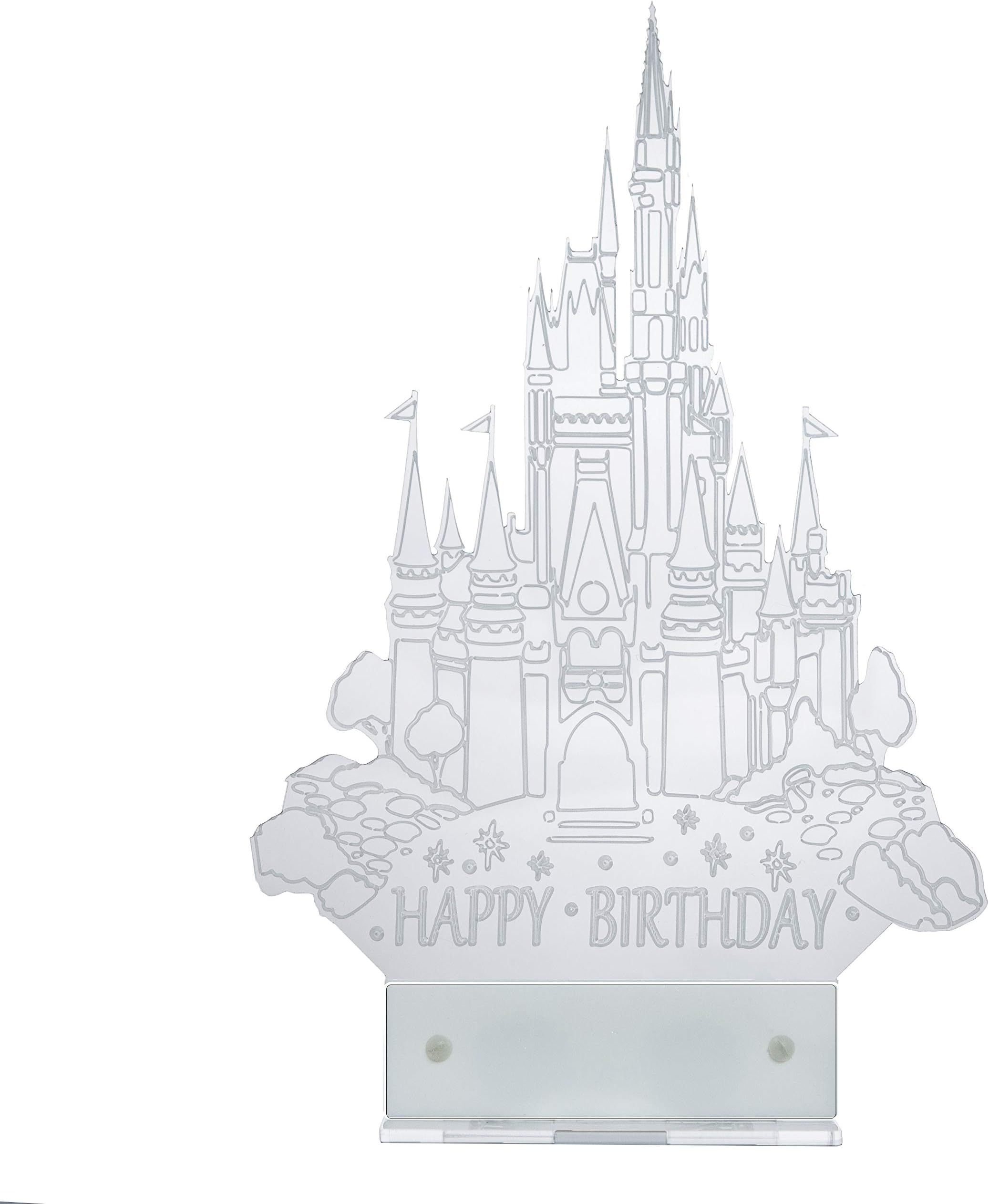 Cinderella Castle Cake Topper inspired with LED light Happy Birthday (Blue)