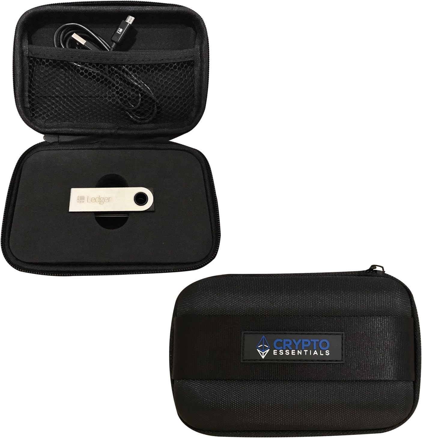 Crypto Essentials Ledger Nano S Case, Water Repellant, Fits Two Ledgers, Ledger Bitcoin Hardware Wallet Storage | Safely Store Your Cryptocurrency Wallets and Secure From Damage by