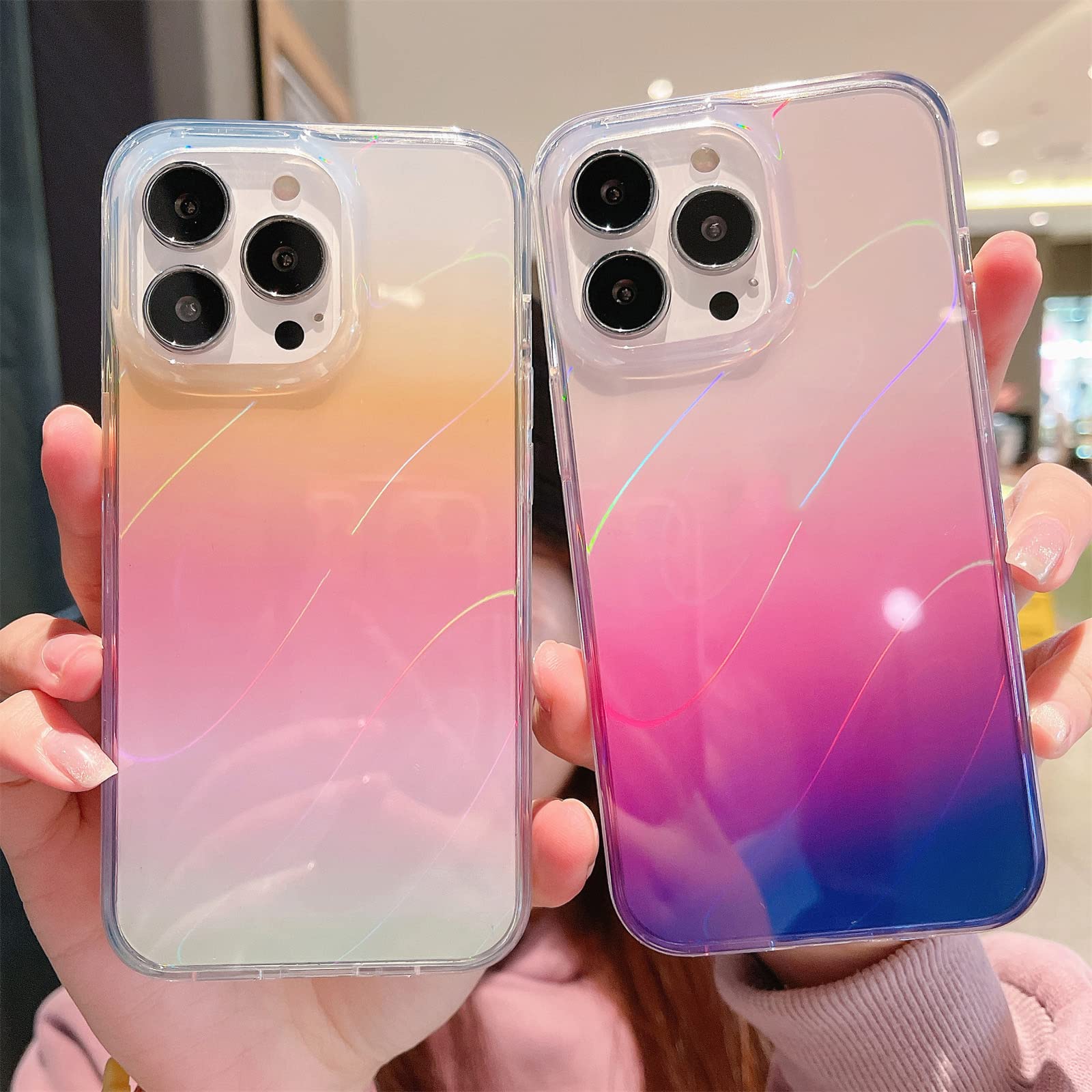 Amazon.co.jp: 色が変わるクリアケース Iphone 14 Pro Max 虹色ケース