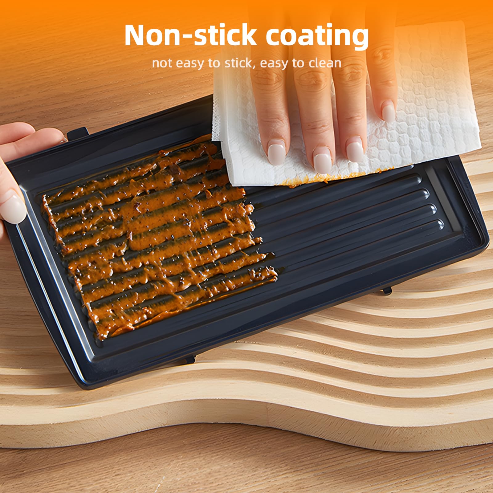 Tostiera Elettrica, 750W Piastra per Panini per 2 Panini alla Volta, Tostapane Piastra con Rivestimento Antiaderente,Temperatura Automatica, Indicatore Luminoso Intelligente