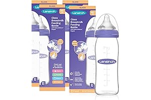 Lansinoh Glass Baby Bottles for Breastfeeding Babies