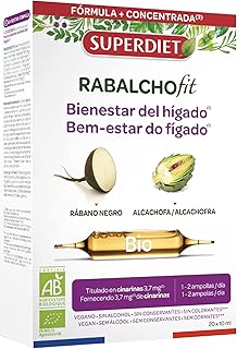 SUPERDIET - RABANO NEGRO - ALCACHOFA BIO - Tránsito y Digestión fácil - FraMade in France - 20 ampollas de 15 ml