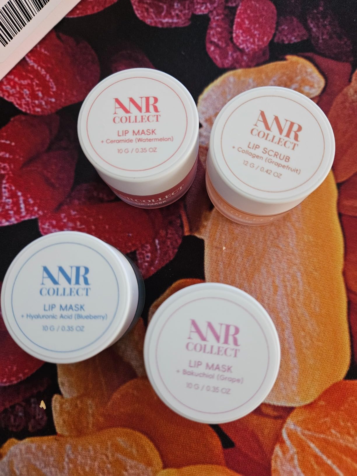 ANRCOLLECT Lip Care Set - Exfoliating Scrub + 3 Overnight Masks for Soft, Hydrated Lips, 4-Pack Gift Set