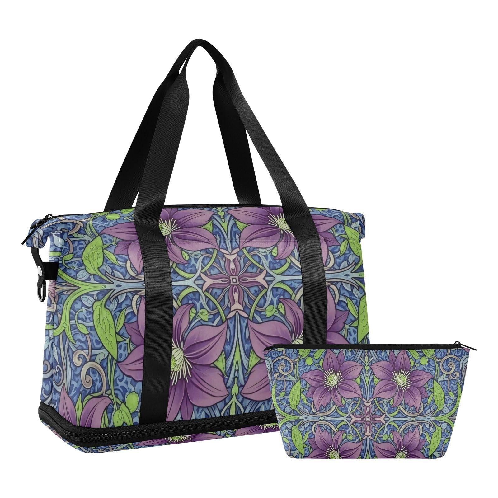 William Morris Gepäck-/Reisetasche, Tragetasche mit verstellbarem Gurt, für Flugzeugreisen, 2-teiliges Set, Lila