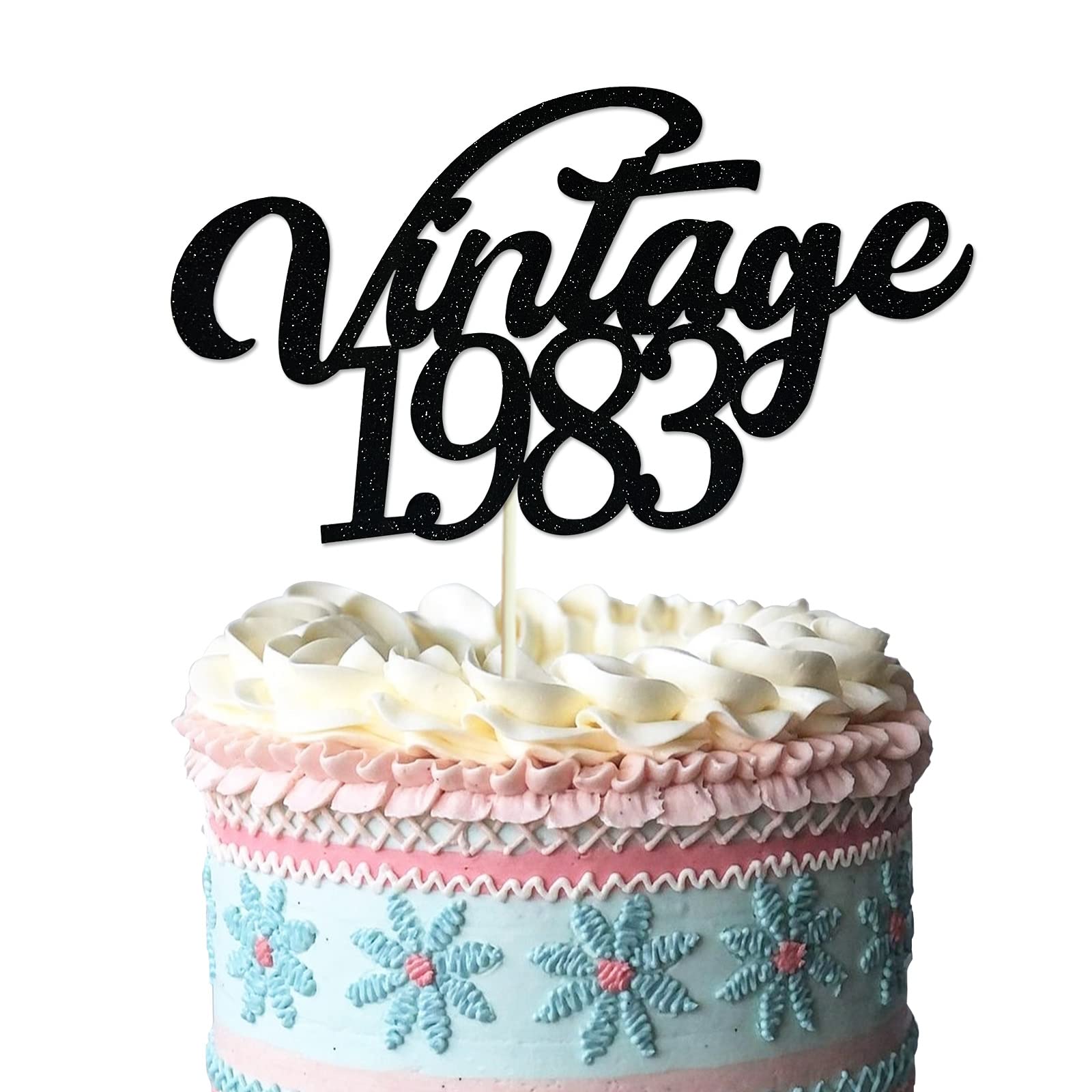 Topper Per Torta 40° Compleanno | Decorazione Glitter Per Feste E