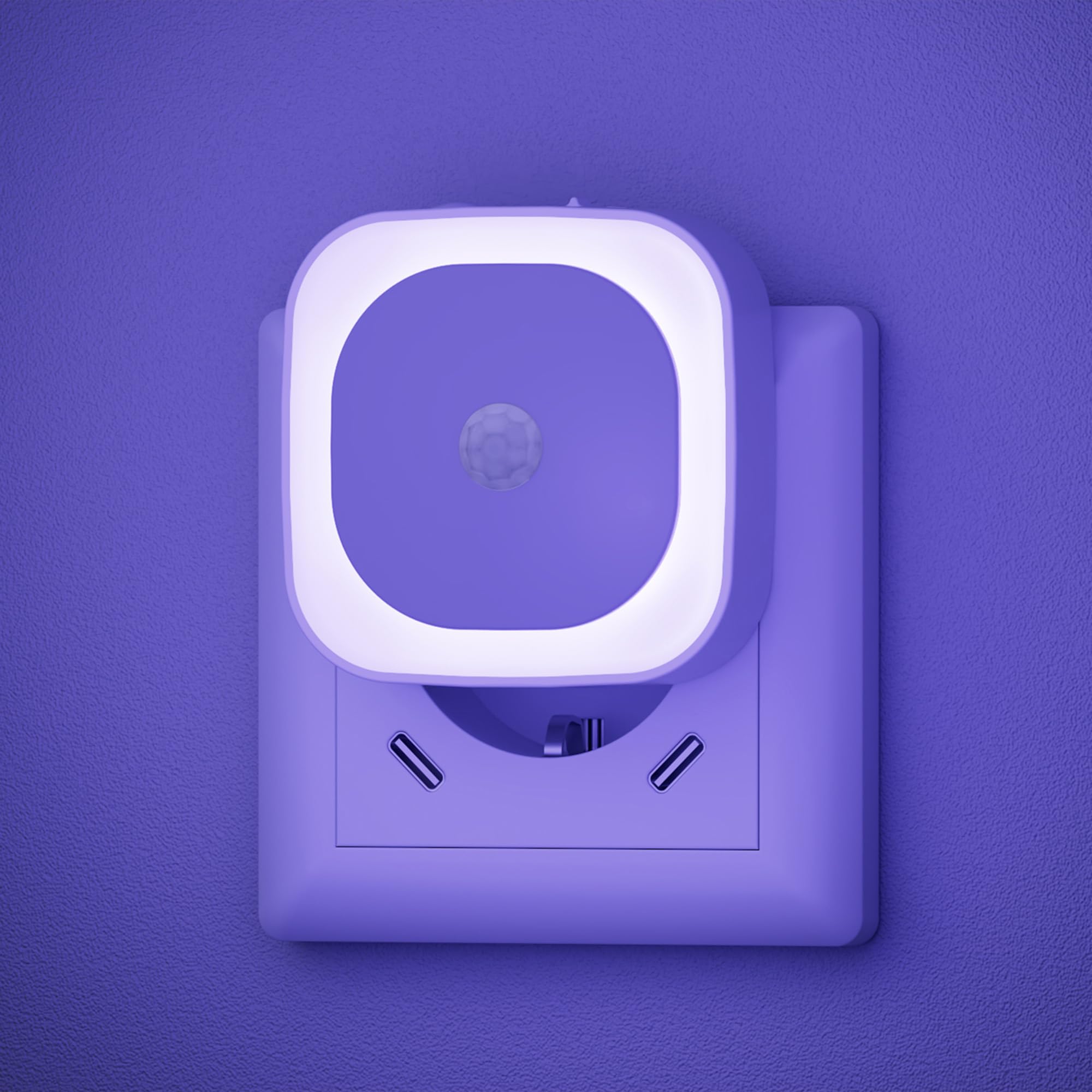 YUNLEX Luce Notturna da Presa con Sensore di Movimento, 3 modalità di sensore, [2 Pezzi] luci notturne dimmerabili per Camera dei Bambini, Bagno, Cucina, Scale, camera da letto, Blu