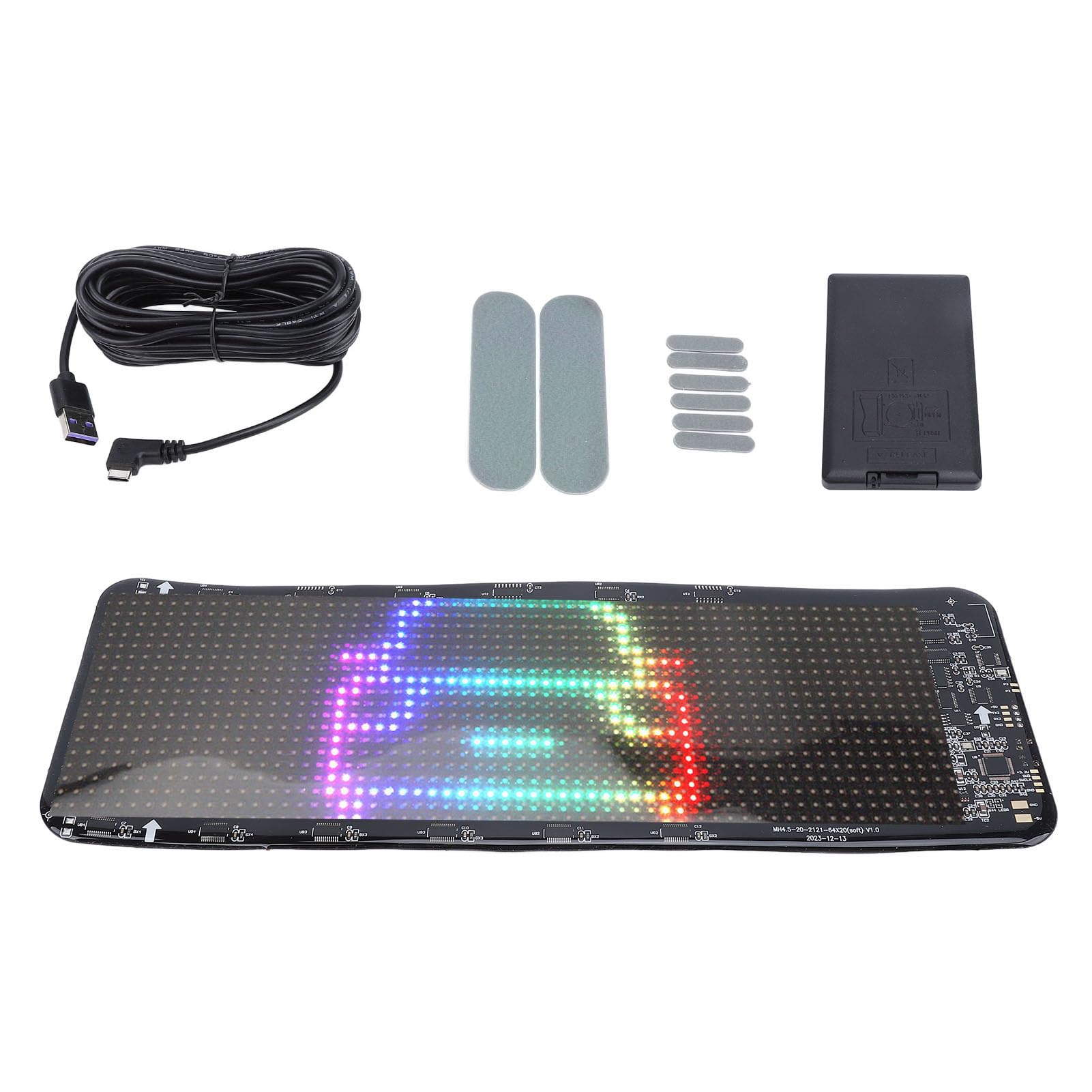STEROWANIE LED 5V LED - Niestandardowa animacja tekstu dla samochodów, kamperów, jachtów i innych - Łatwy programowalny wyświetlacz i bezpieczna konstrukcja (Z pilotem (wbudowana bateria)