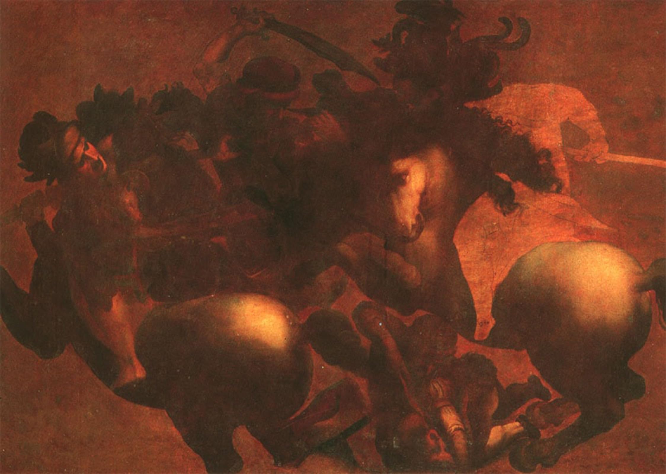 Posteriik No Frame Vintage Art Print Images Pictures Print The Battle Of Angihiari By Leonardo Da Vinci Modern Colour Posters For Office Home Decor 60X90cm