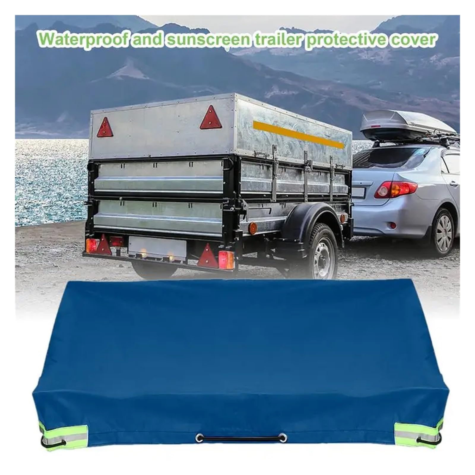 Fundas De Remolque Cubierta de Lona Lona for Acampar Cubierta de protección UV Lona Plana Protección UV Cubierta Impermeable for Remolque RV for Otros vehículos Remolque Funda(Black)