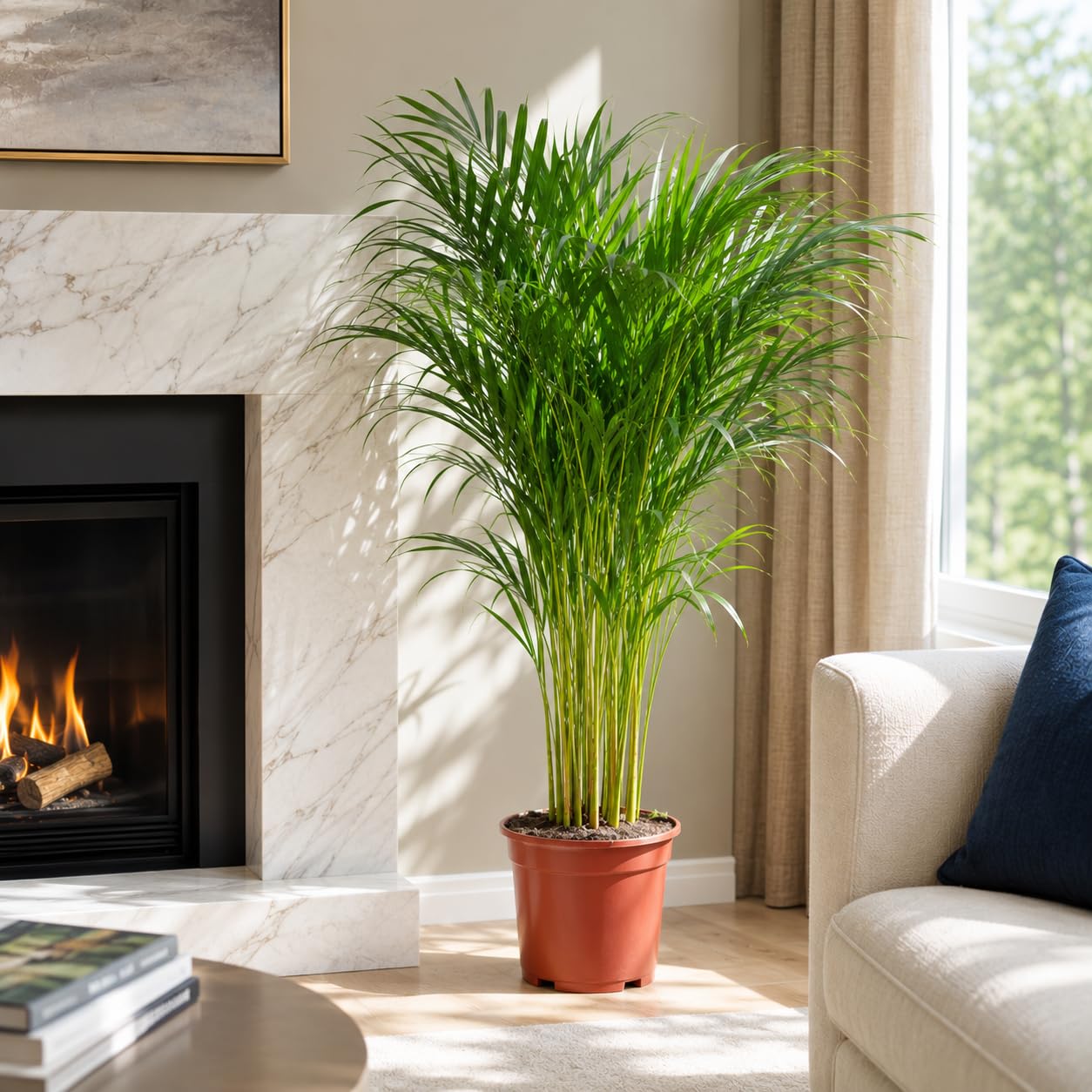 1 Large Indoor Areca Palm Dypsis lutescens Plant Everygreen in 21cm Pot Cane Palm