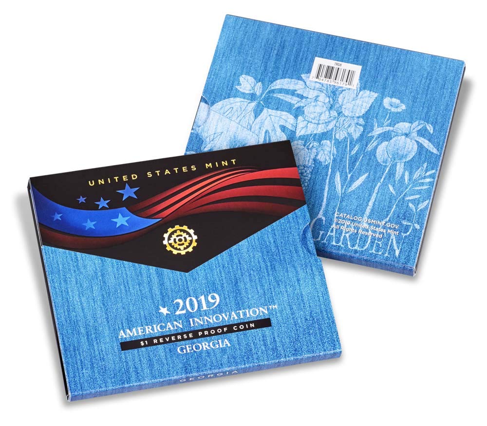 2019 S American Innovation American Innovation 2019 $1 Reverse Proof Coin - Georgia 19GH $1 PR US Mint DCAM