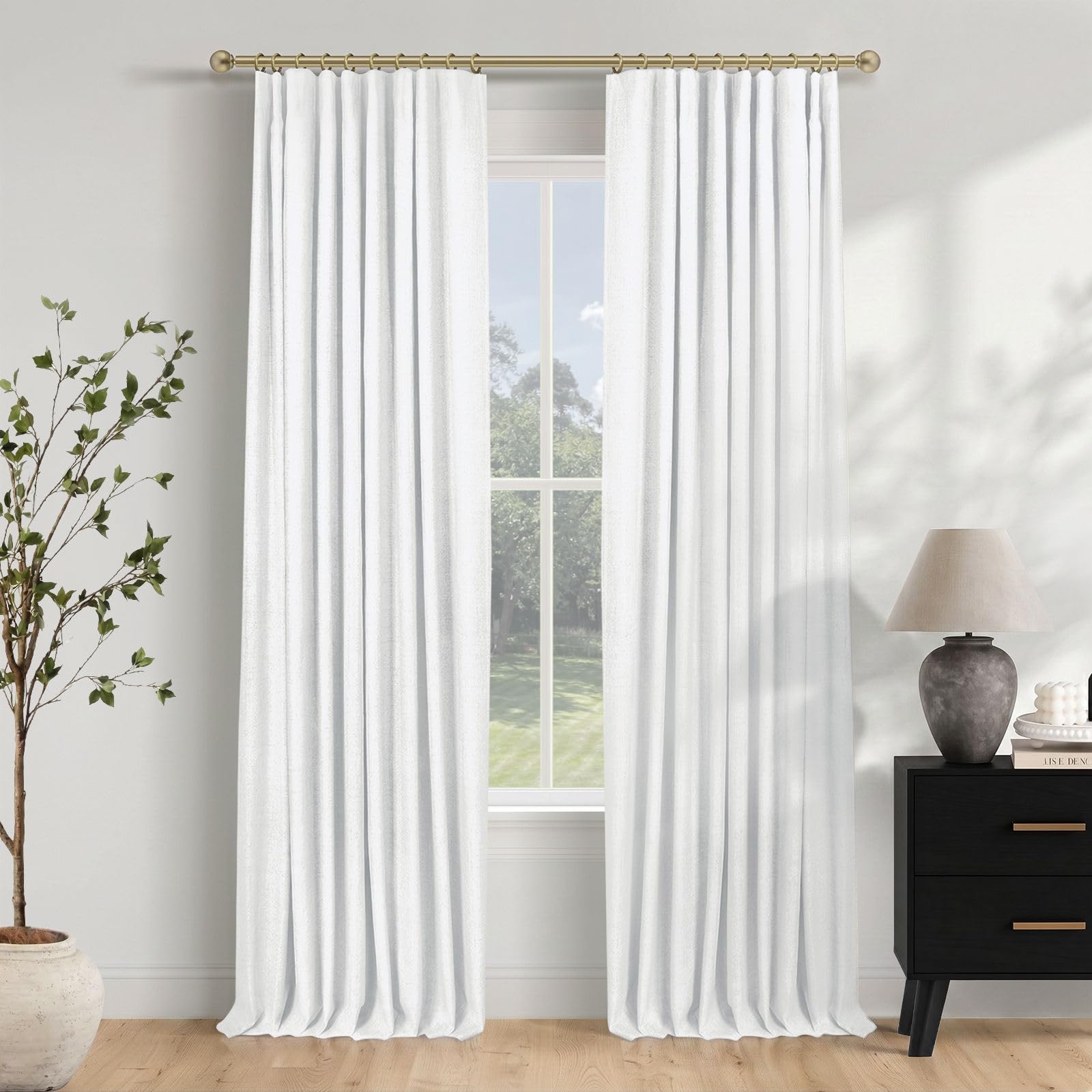 INOVADAY 100% Blackout Curtains for Bedroom Black Out Curtain 102 Inch Long