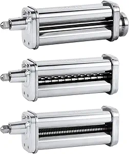 Pasta Maker Attachments Set for all KitchenAid Stand Mixer, including Pasta Sheet Roller, Spaghetti Cutter, Fettuccine Cutter by Nevku
