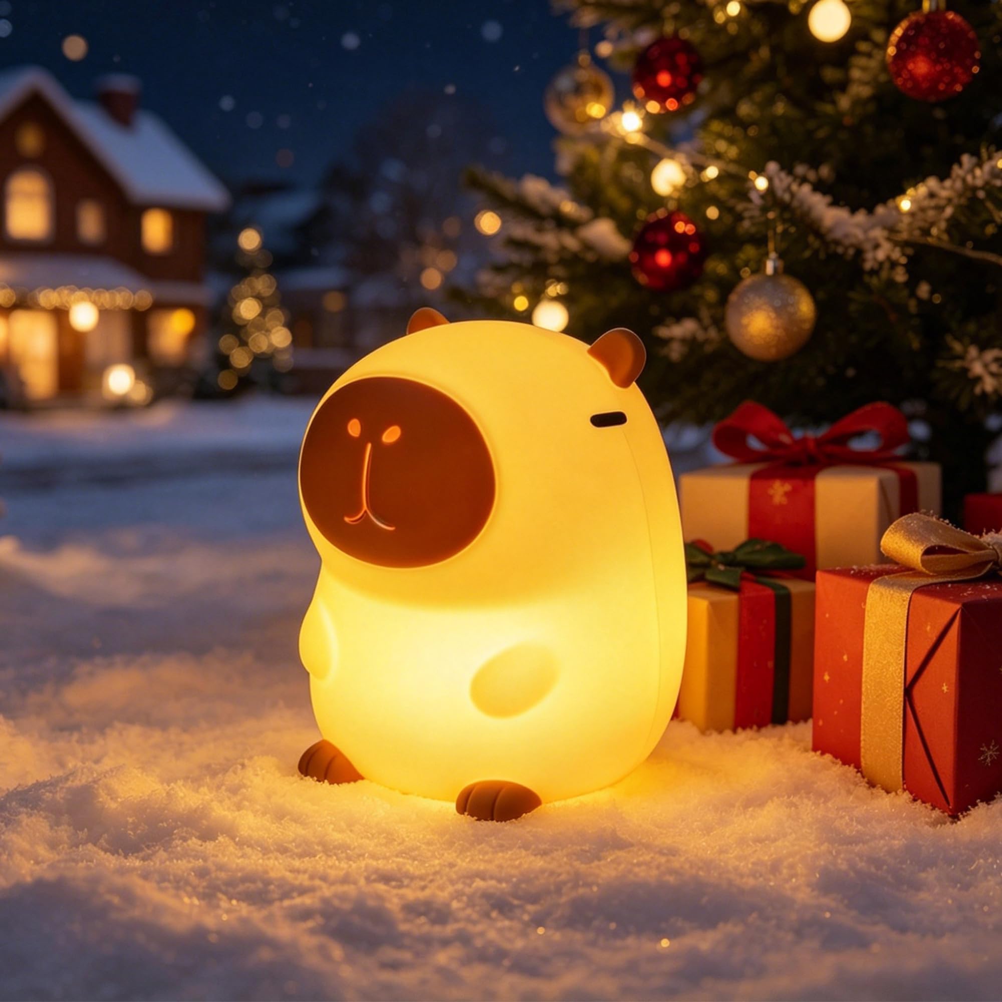 EUG-PRODUCTS Capybara Night Light - Adorable Gift for Women, Teen Girls, and Babies. Decorate Kids' Bedroom with Cute Silicone Capybara Nightlights - for Children and Toddlers