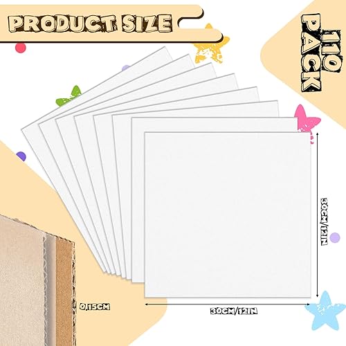 Miniatura 9 de Henoyso Paquete de 110 hojas de cartón corrugado de 11 x 8. 5 pulgadas, hojas planas de cartón para embalaje, insertos cuadrados planos, separadores