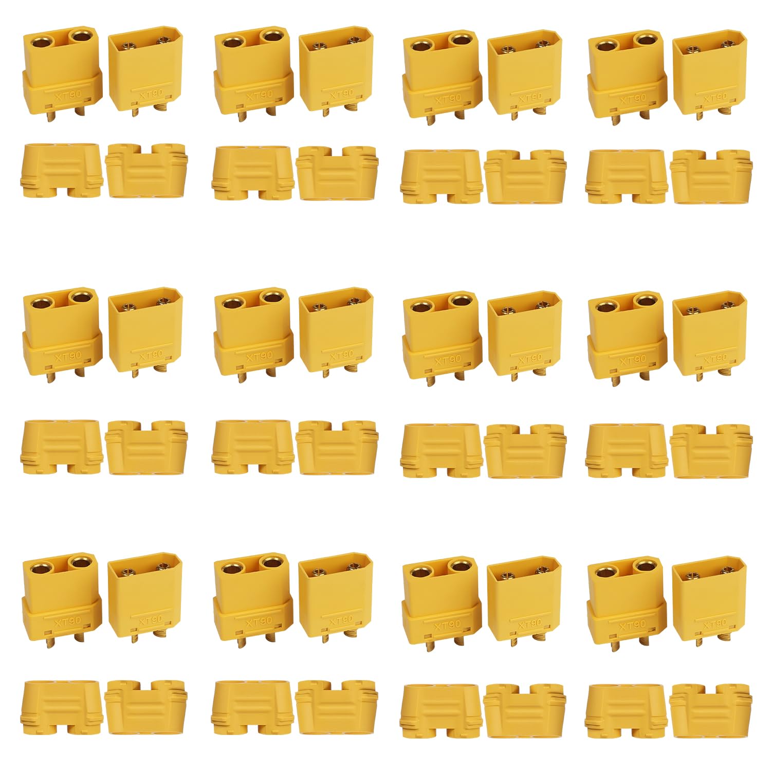 TMH 12 Pairs XT90 Connector with Heat Sheath XT-90 Male Female Bullet Connectors Power Plugs for RC Lipo Battery Motor (Pack of 24)