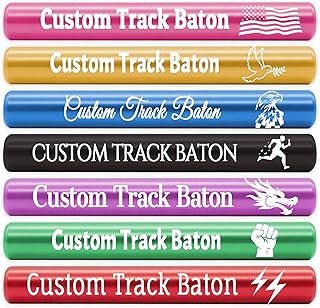 Custom Track Baton, Personalized Aluminum Relay Batons with Engraved Name & Logo for Running Race Team, Suitable for Outdoor Sports Practice Athlete School Teaching