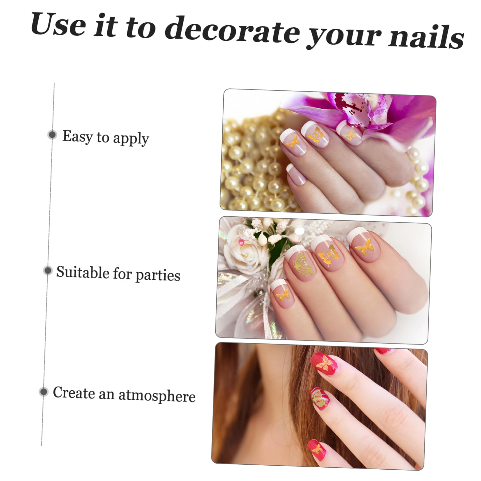 3 Set Adesivi Per Unghie Per Decorazioni Manicure Nail Art Facile E Design Casual Per Unghie Te 8 Fogli*3
