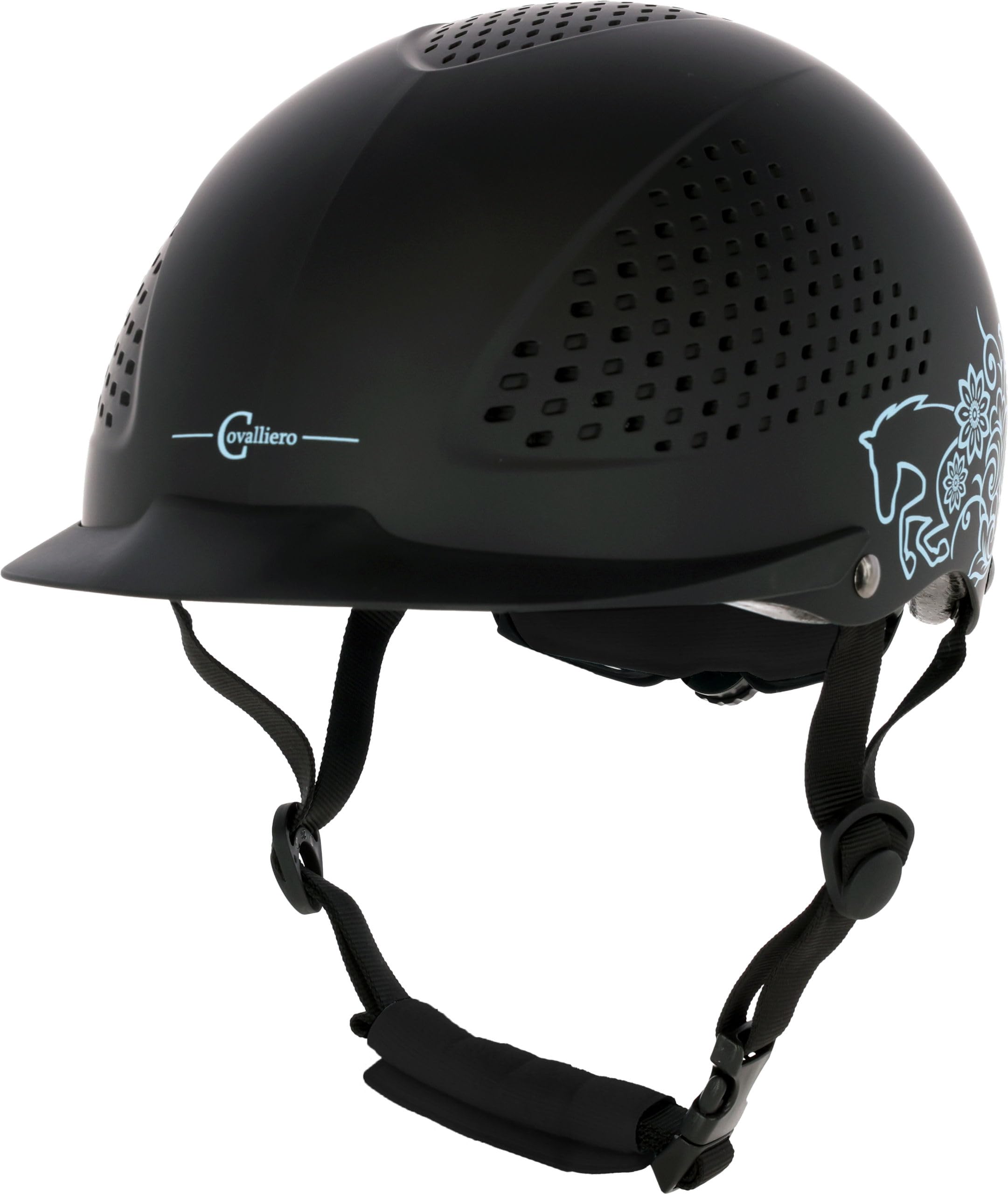 Covalliero Kask jeździecki Beauty 2.0, kask dziecięcy, odporny na uderzenia, smukły kształt kasku, z wentylacją, 4-punktowe mocowanie